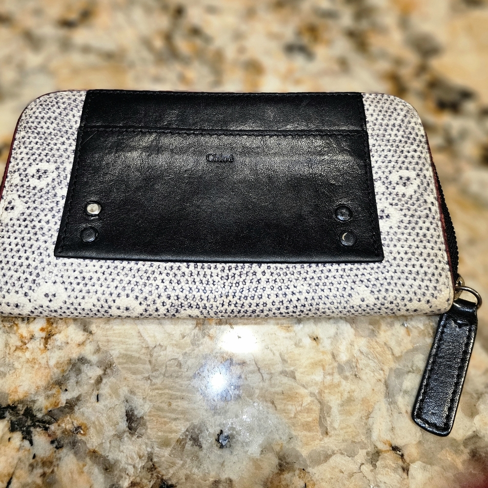 EUC Chloe Alice Wallet snakeskin print